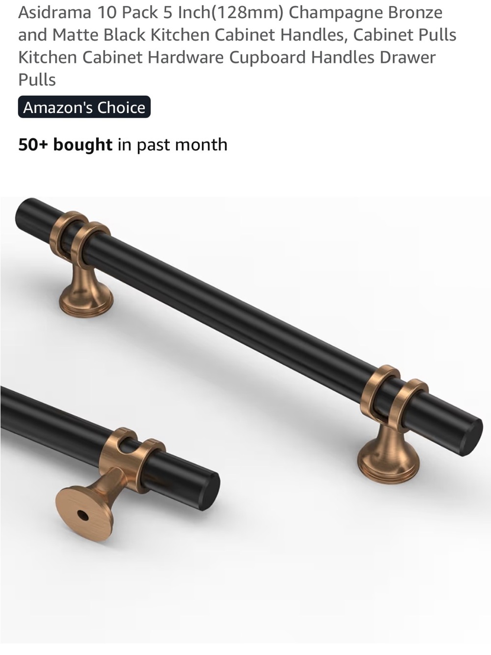 10pc Kitchen cabinet  hardware gold n black